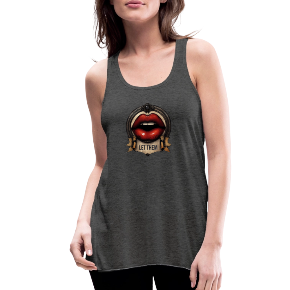 LET THEM Women's Flowy Tank Top by Bella - deep heather