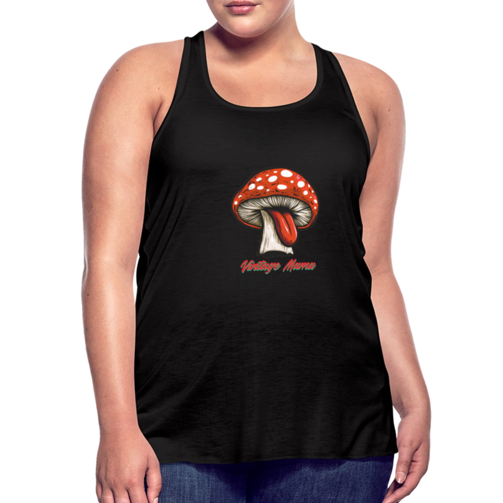 Mushy Tongue Women's Flowy Tank Top by Bella - black