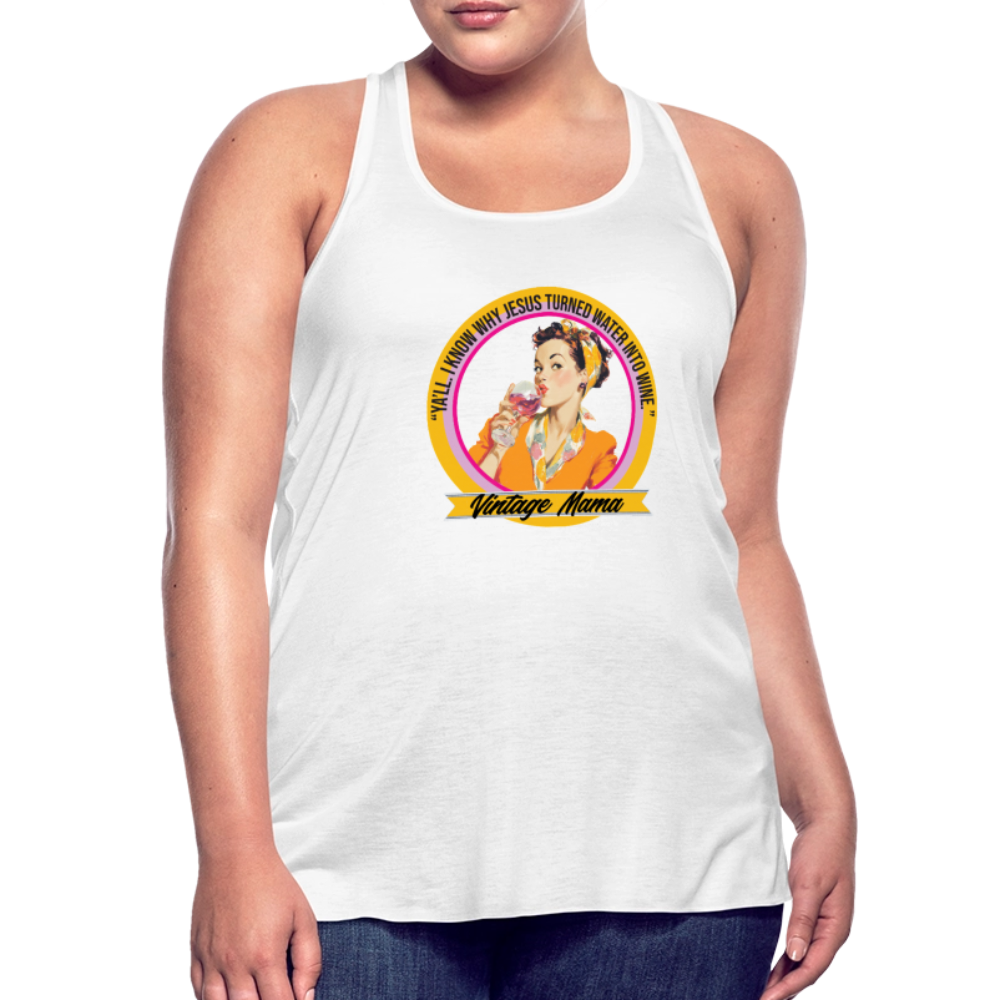 Water Into Wine Women's Flowy Tank Top by Bella - white