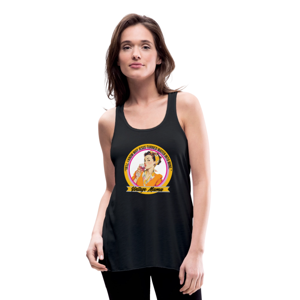 Water Into Wine Women's Flowy Tank Top by Bella - black