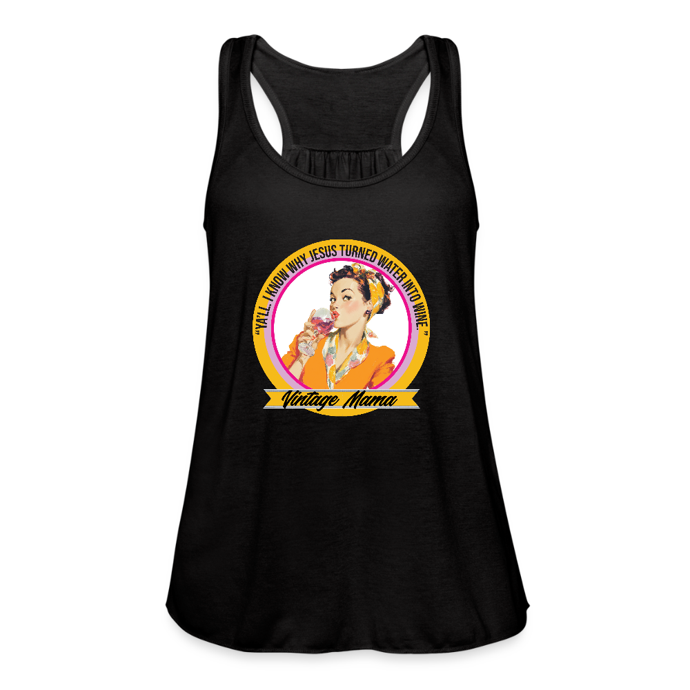 Water Into Wine Women's Flowy Tank Top by Bella - black