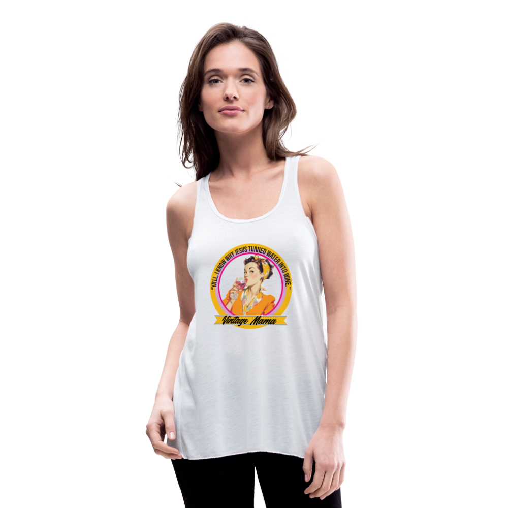 Water Into Wine Women's Flowy Tank Top by Bella - white