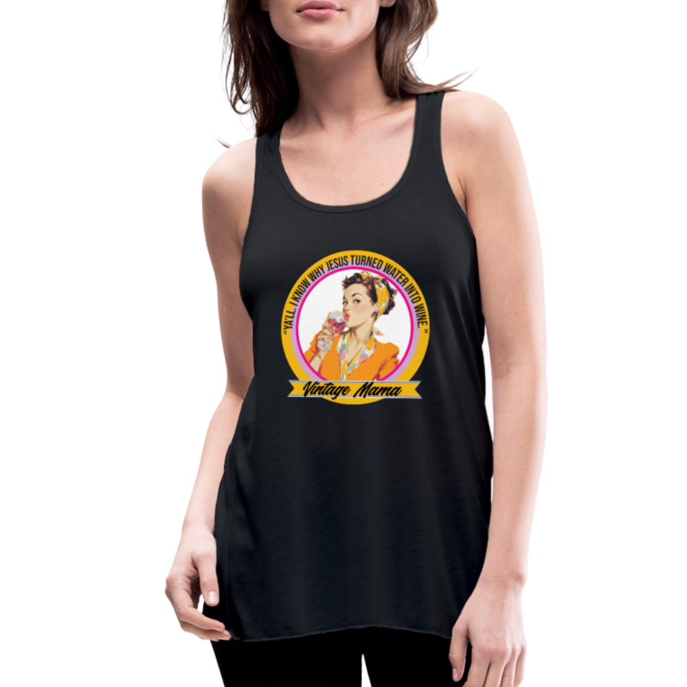 Water Into Wine Women's Flowy Tank Top by Bella - black