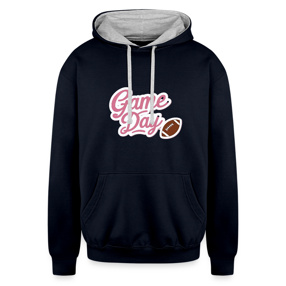 Haute Mama Contrast Hoodie - navy/heather gray