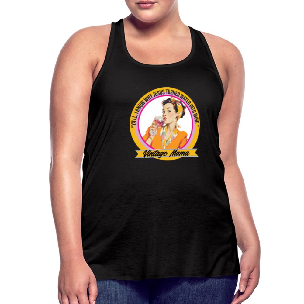 Water Into Wine Women's Flowy Tank Top by Bella - black