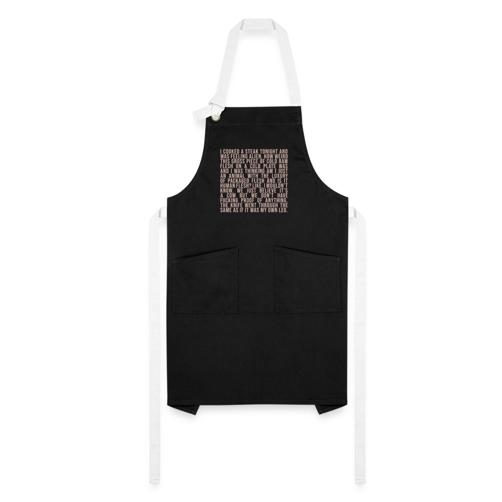 Why Does This Text From My Mom Artisan Apron - black/white
