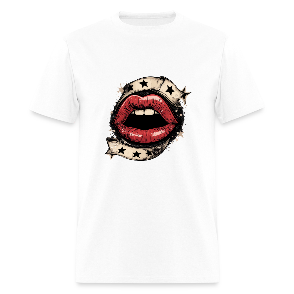 Stars + Lips Unisex Classic T-Shirt - white