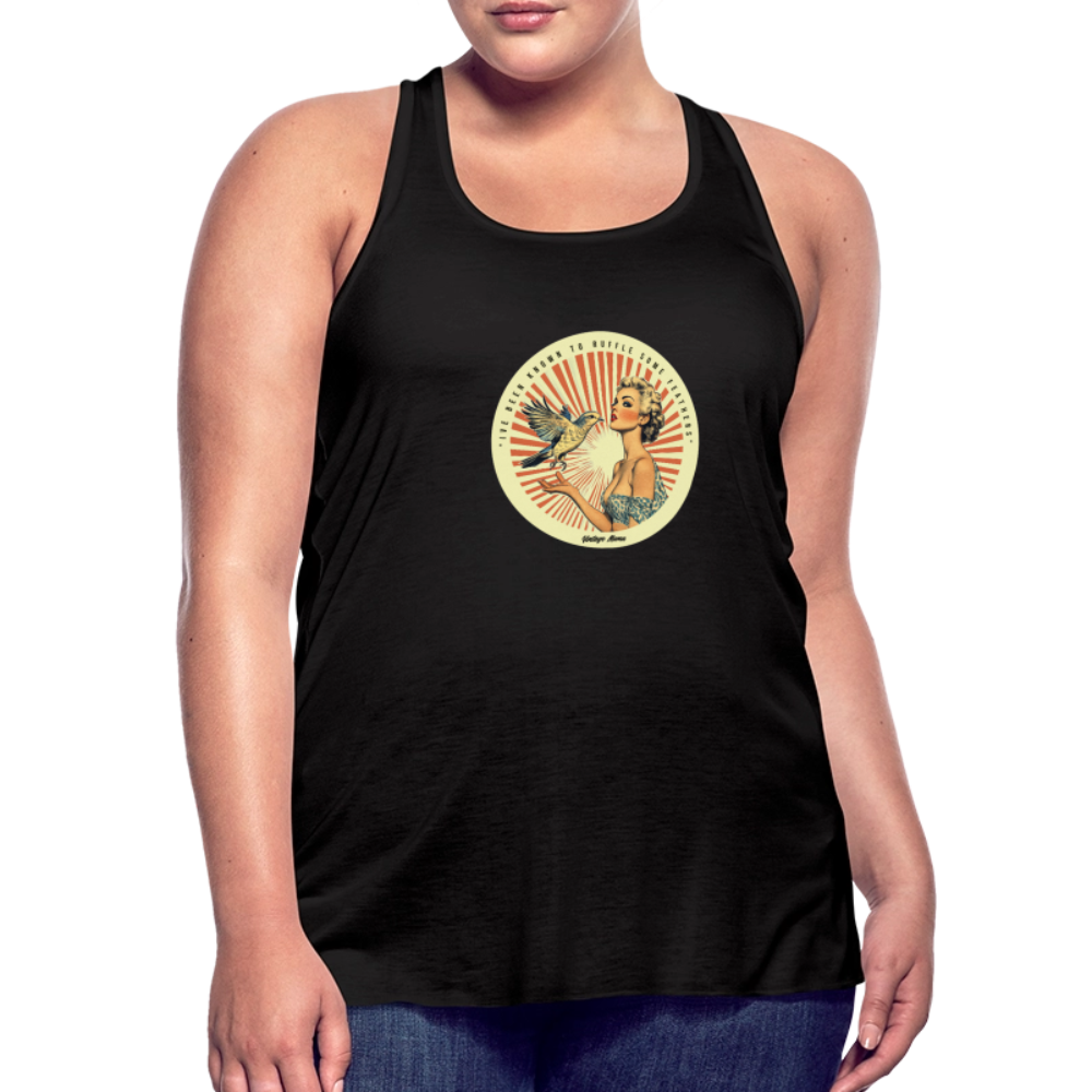I've Been Known To Ruffle Some Feathers Women's Flowy Tank Top by Bella - black