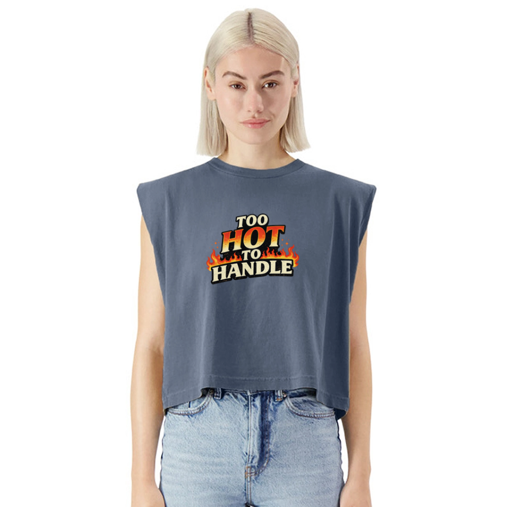 TOO HOT TO HANDLE MUSCLE TANK - faded navy