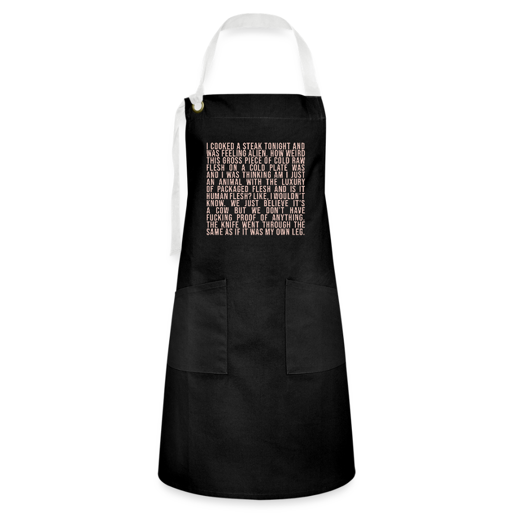 Why Does This Text From My Mom Artisan Apron - black/white