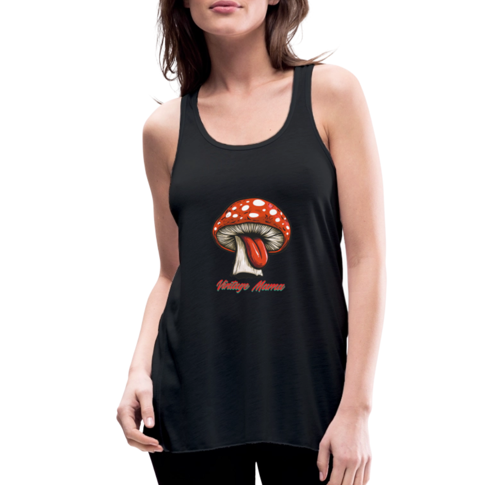 Mushy Tongue Women's Flowy Tank Top by Bella - black