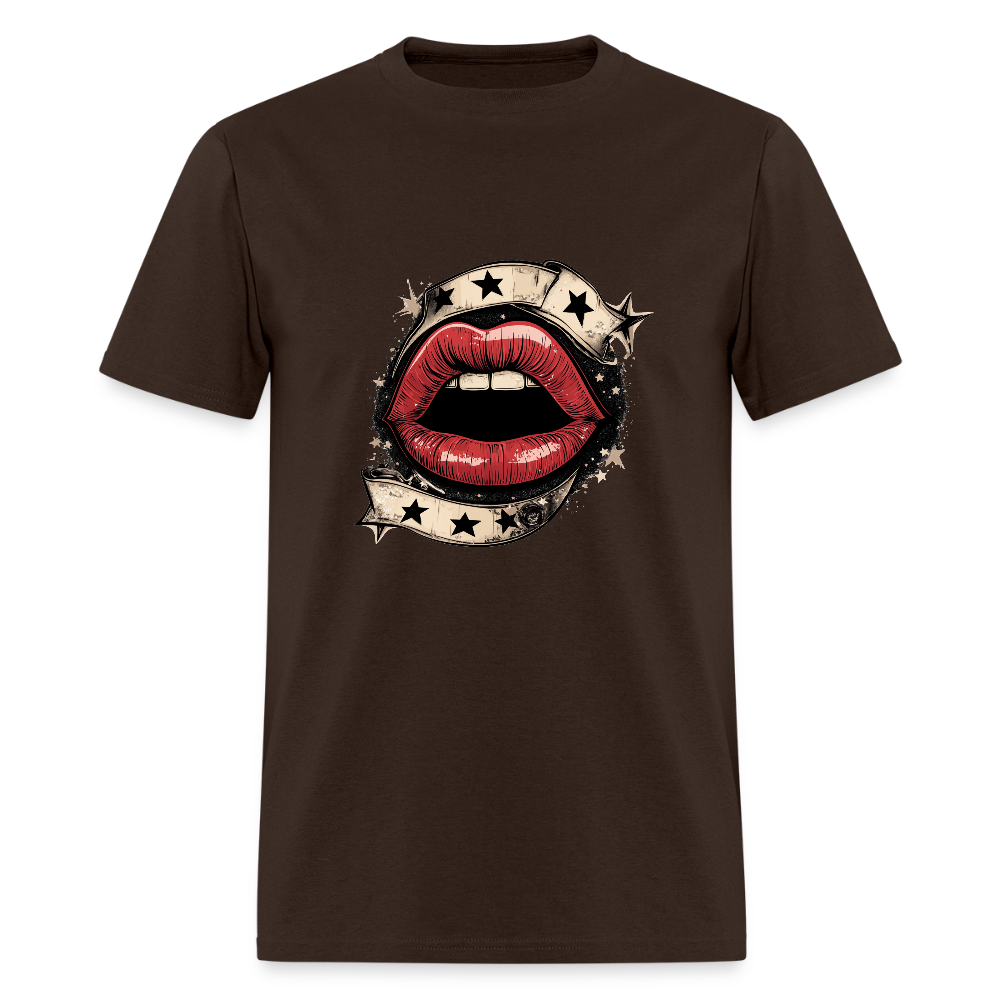 Stars + Lips Unisex Classic T-Shirt - brown