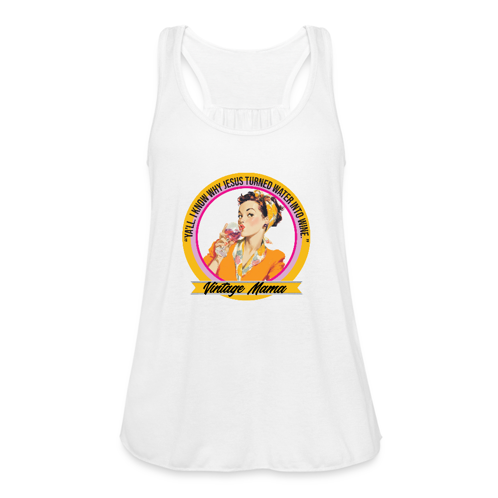 Water Into Wine Women's Flowy Tank Top by Bella - white