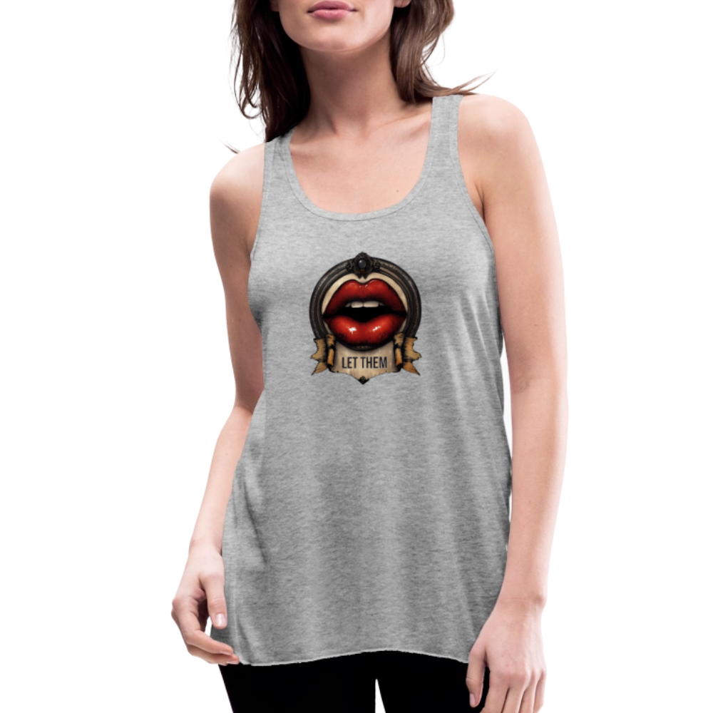 LET THEM Women's Flowy Tank Top by Bella - heather gray