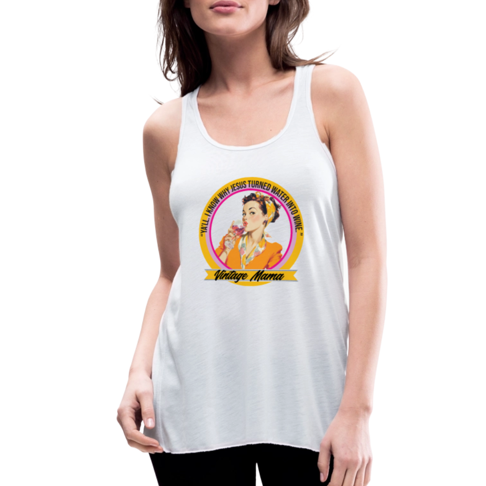 Water Into Wine Women's Flowy Tank Top by Bella - white
