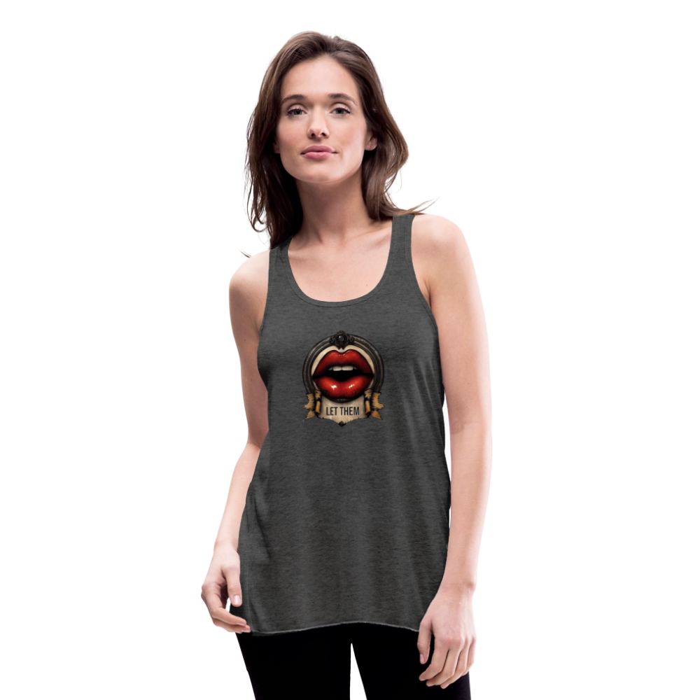 LET THEM Women's Flowy Tank Top by Bella - deep heather