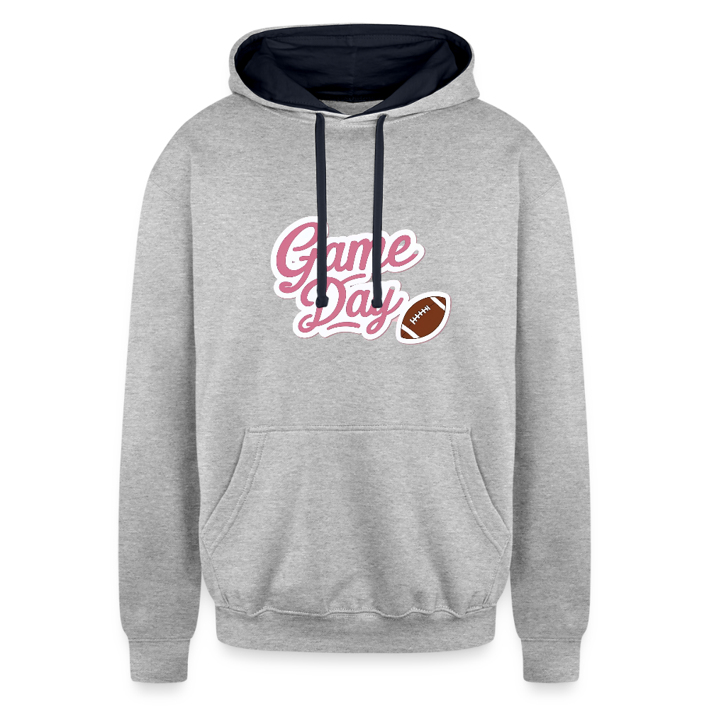 Haute Mama Contrast Hoodie - heather gray/navy
