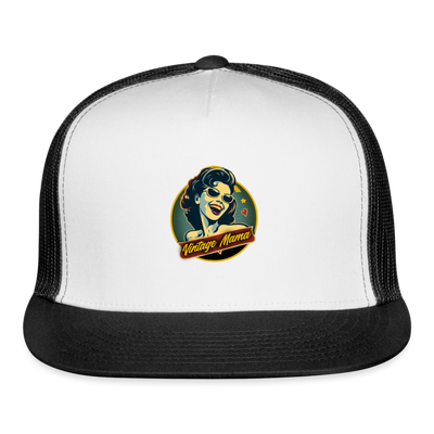 "Vintage Mama" Logo Trucker Cap - white/black