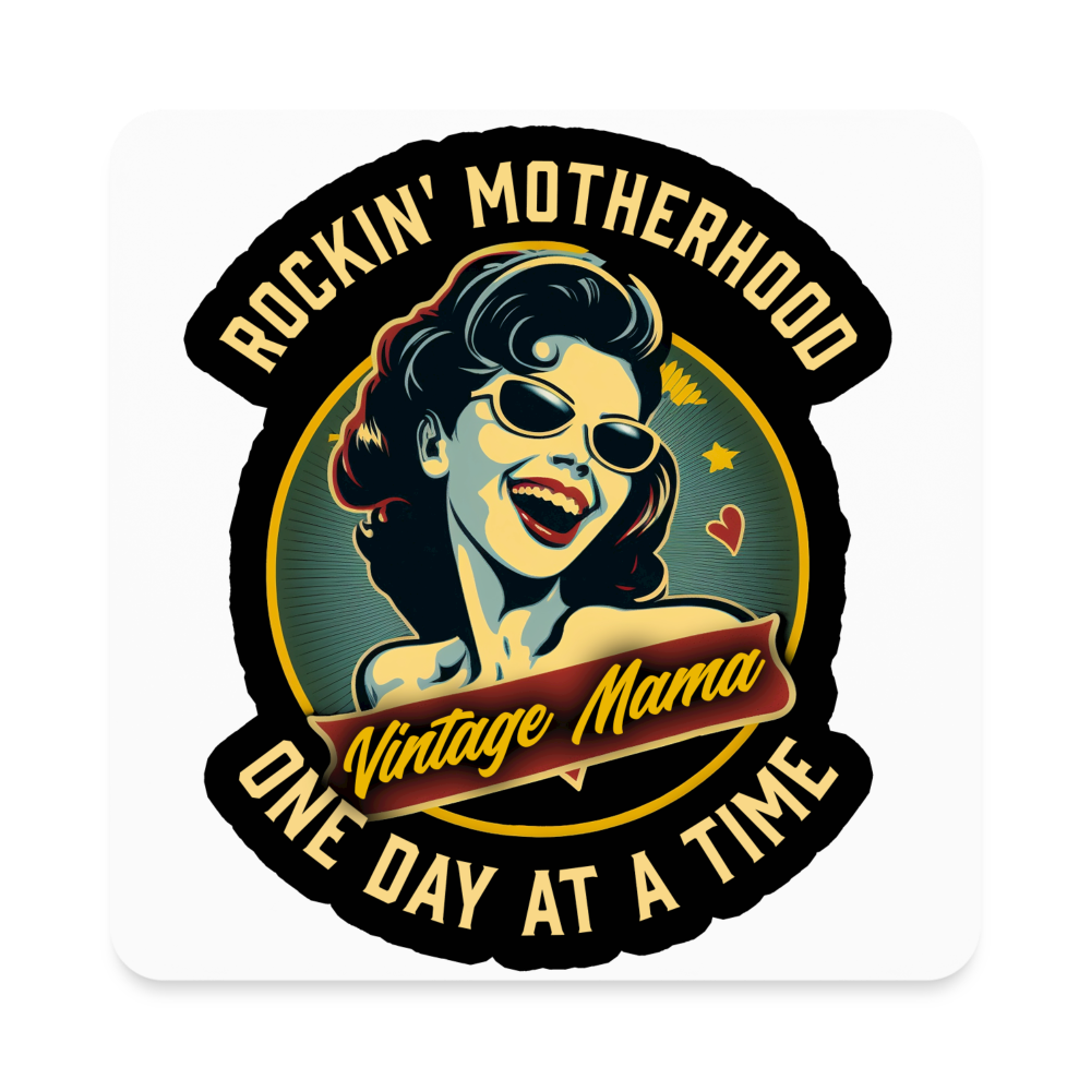 Rockin' Motherhood Square Magnet - white