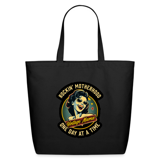 Rockin' Motherhood Eco-Friendly Cotton Tote - black