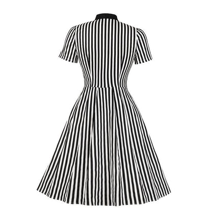 Striped Button Vintage Dress