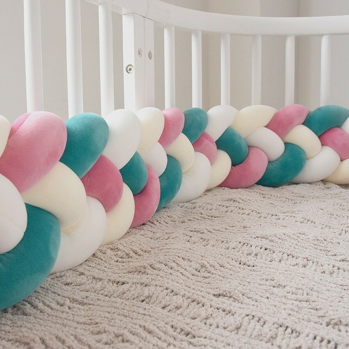 Heightening Baby Braided Crib Bumpers