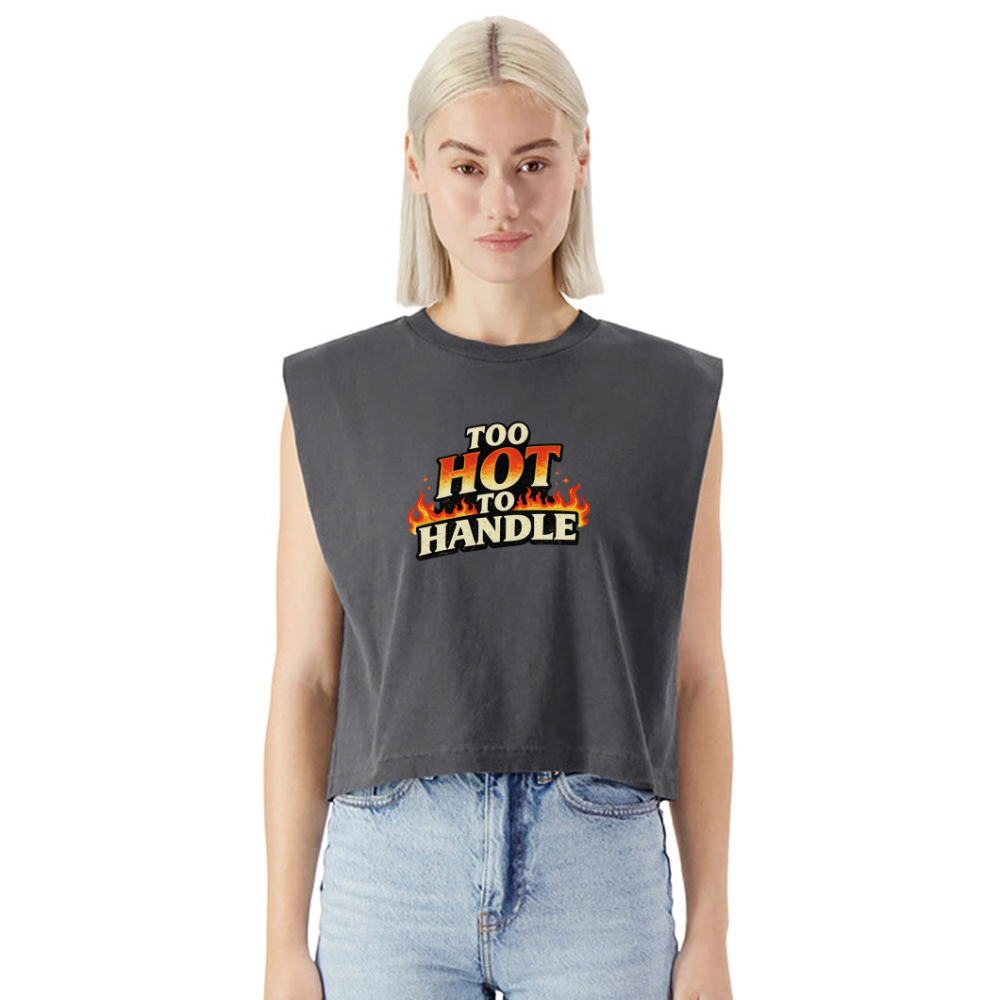 TOO HOT TO HANDLE MUSCLE TANK - faded black