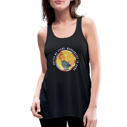 United We Stand , Margaritas In Hand Women's Flowy Tank Top by Bella - black