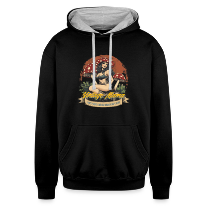 Vintage Mama "I Don't Waste Time On Things I Don't Love" Contrast Hoodie - black/heather gray