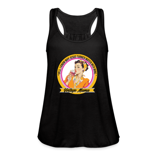 Water Into Wine Women's Flowy Tank Top by Bella - black