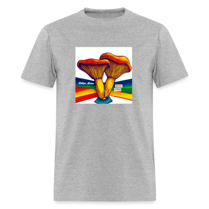Rainbow Mushroom + Good Vibes Unisex Classic T-Shirt - heather gray
