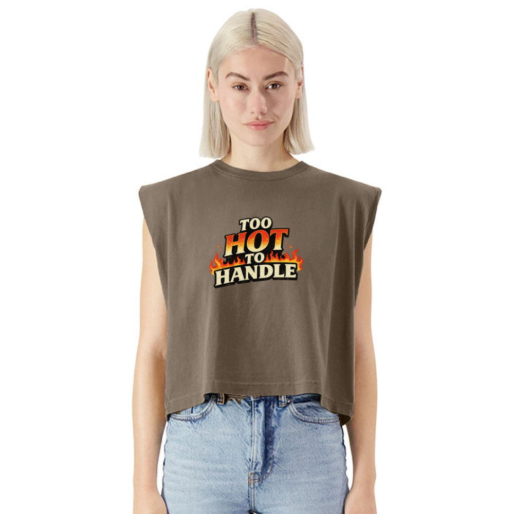 TOO HOT TO HANDLE MUSCLE TANK - faded brown