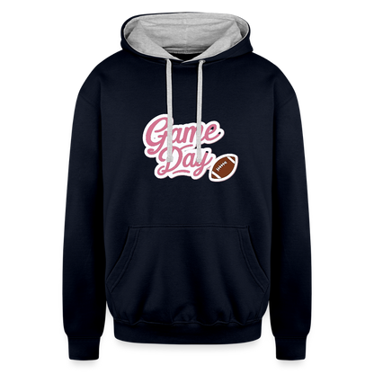 Haute Mama Contrast Hoodie - navy/heather gray