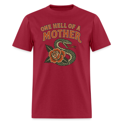 ONE HELL OF A MOTHER: SNAKE ROSE - dark red