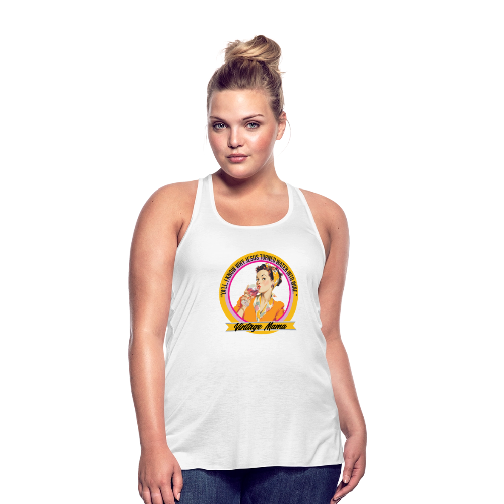 Water Into Wine Women's Flowy Tank Top by Bella - white