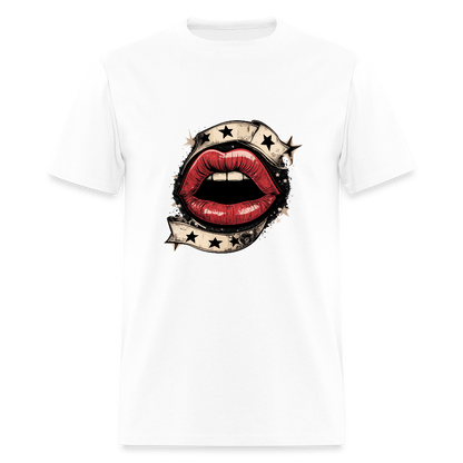 Stars + Lips Unisex Classic T-Shirt - white
