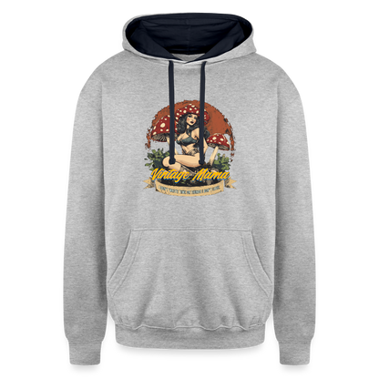 Vintage Mama "I Don't Waste Time On Things I Don't Love" Contrast Hoodie - heather gray/navy