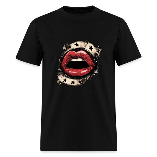 Stars + Lips Unisex Classic T-Shirt - black