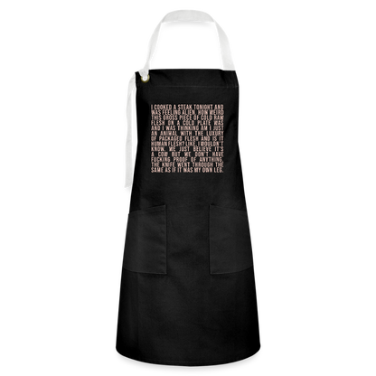 Why Does This Text From My Mom Artisan Apron - black/white