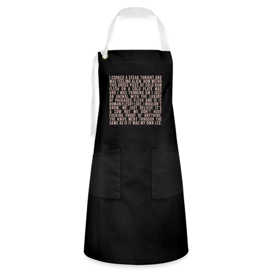 Why Does This Text From My Mom Artisan Apron - black/white