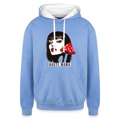 Haute Mama Contrast Hoodie - sky blue/white