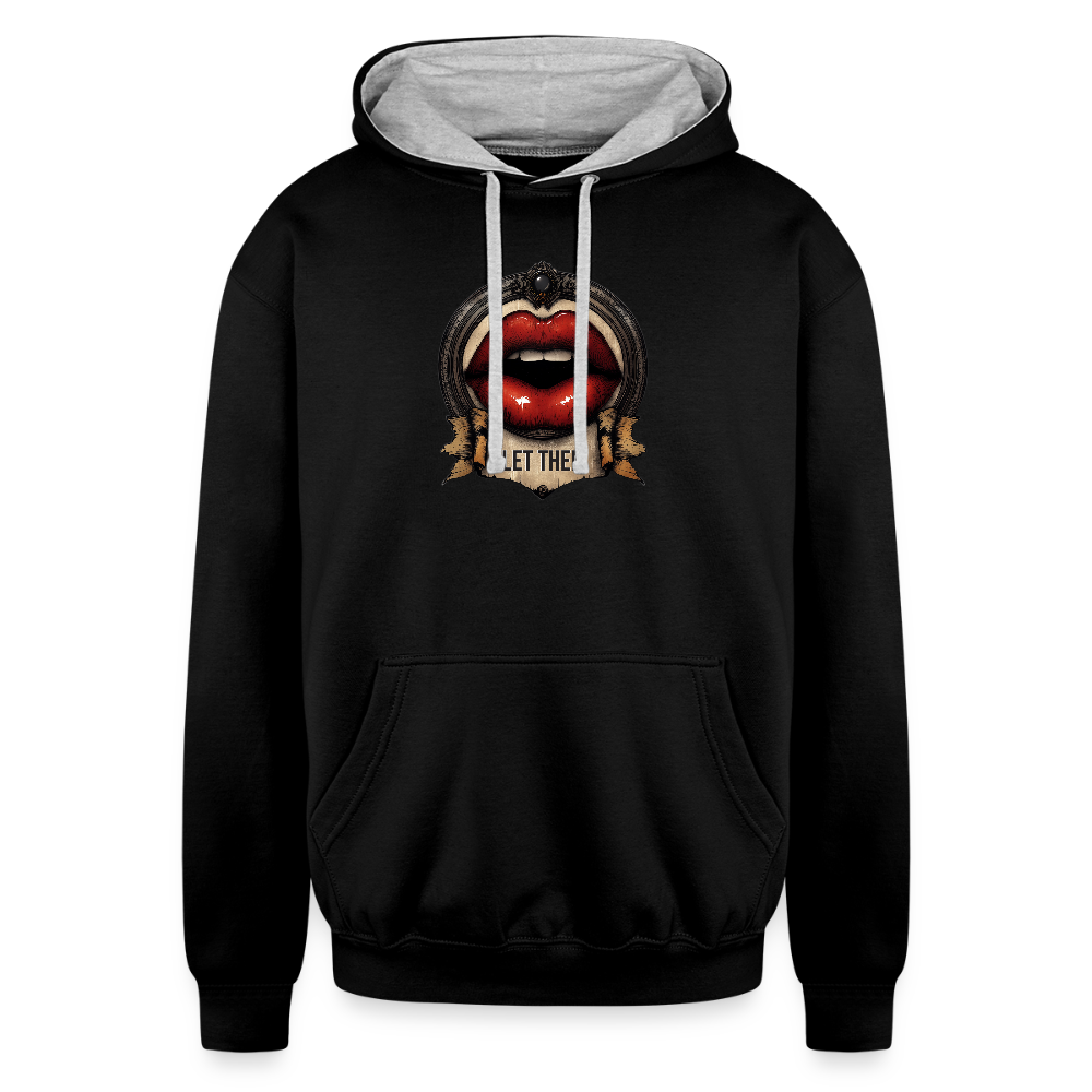 LET THEM Contrast Hoodie - black/heather gray