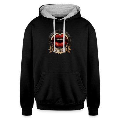 LET THEM Contrast Hoodie - black/heather gray