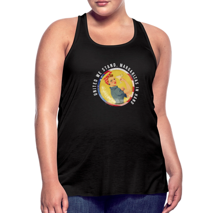 United We Stand , Margaritas In Hand Women's Flowy Tank Top by Bella - black