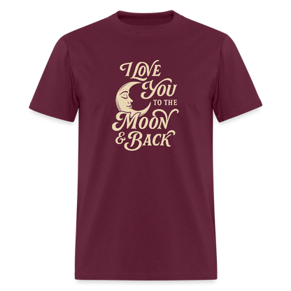 I LOVE YOU TO THE MOON + BACK - burgundy