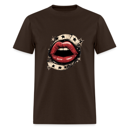Stars + Lips Unisex Classic T-Shirt - brown