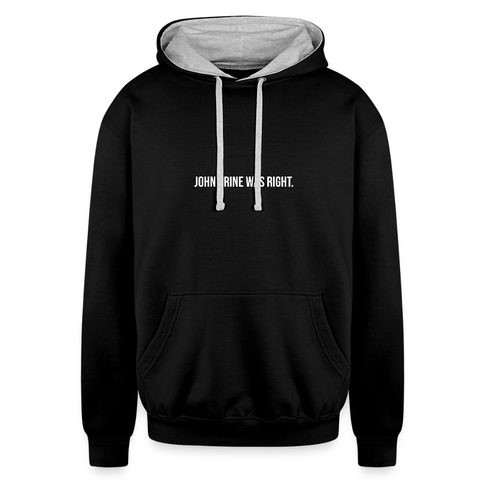 John Prine Was Right Contrast Hoodie - black/heather gray