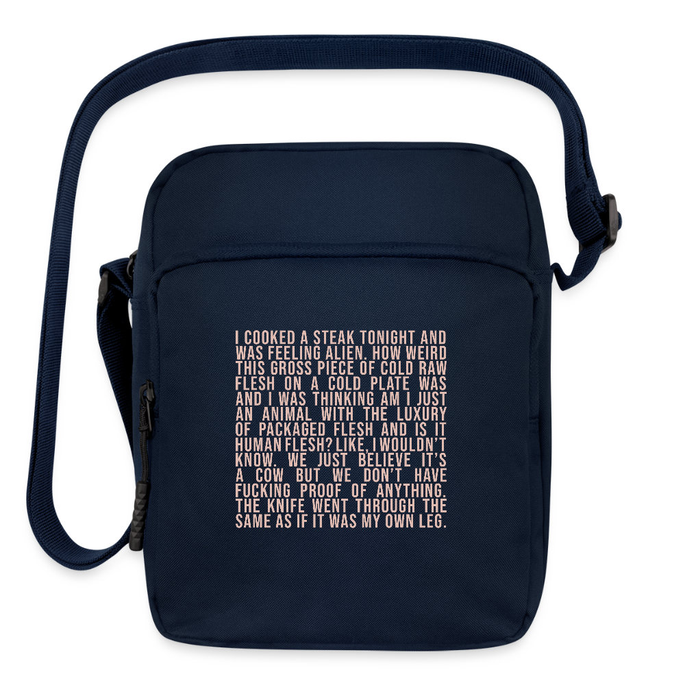 Why Does This Text From My Mom Read Like Poetry Upright Crossbody Bag - navy