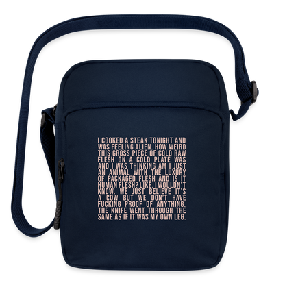 Why Does This Text From My Mom Read Like Poetry Upright Crossbody Bag - navy