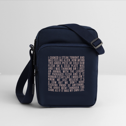 Why Does This Text From My Mom Read Like Poetry Upright Crossbody Bag - navy
